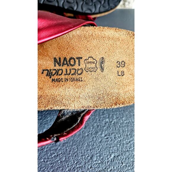 NAOT Sandals, Made in Isreal, Maroon Twist Strap, Slip on, New, Womens Sz 8 - Picture 6 of 6
